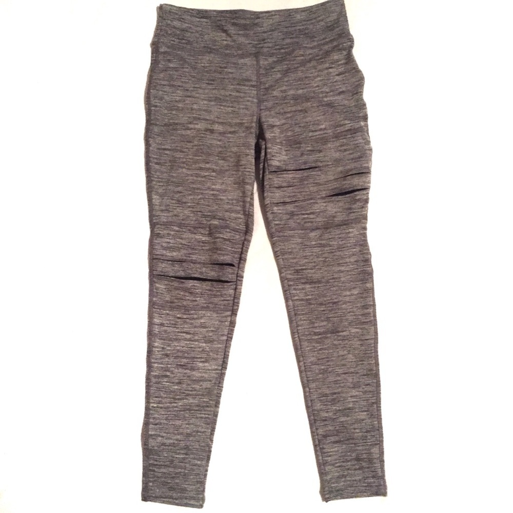 Cloud Chaser Leggings with Slit Cutouts on legs! Cute! Gray Vented Medium Yoga